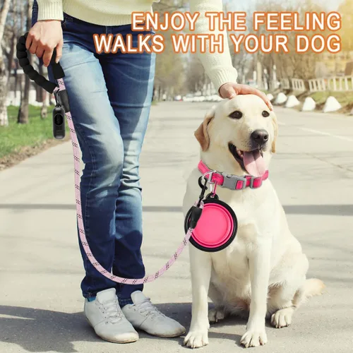 Vista 7 de BARKBAY - Correas para perros grandes, resistentes, de 4/5/6 pies, con cómoda asa acolchada y hilos altamente reflectantes para perros medianos