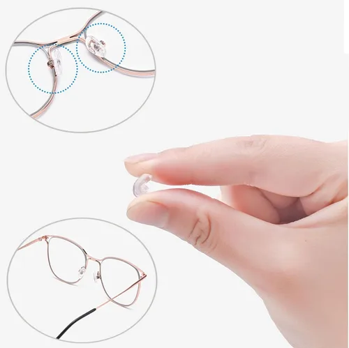 Vista 5 de 18 pares de almohadillas nasales para lentes, kit de reparación de anteojos con destornilladores, almohadillas para la nariz, tornillos, pinzas