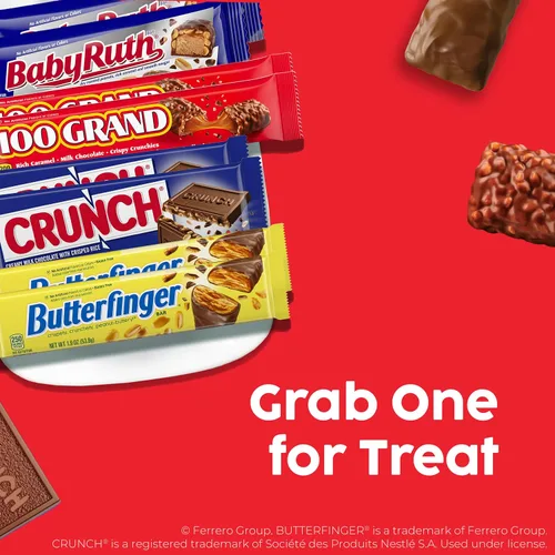 Vista 6 de Bolsa surtida a granel de chocolate y caramelo, mezcla de miniaturas de Butterfinger, Crunch y chocolate de leche Baby Ruth