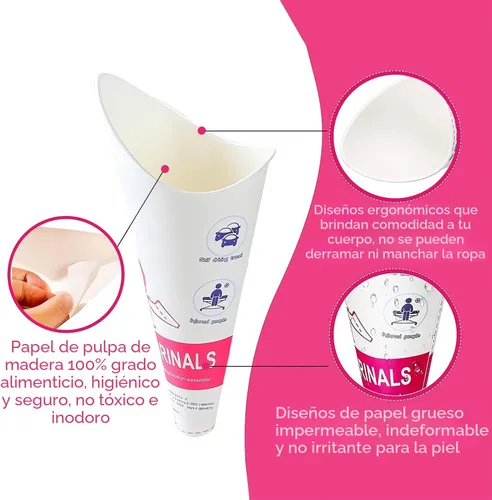 Vista 3 de JIURUN 30 unidades/50 unidades dispositivo desechable de orinación femenina, embudo portátil para orinar de pie desechable para mujeres, embudo
