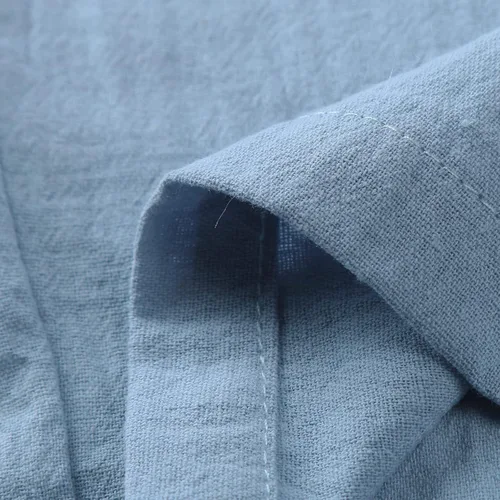 Vista 6 de Pantalones de lino para mujer, de verano, casuales, de tiro alto, cónicos, de algodón, cintura elástica, con bolsillos