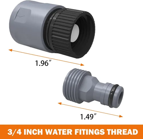 Vista 2 de LIULO TOOL 8 juegos de conectores rápidos para manguera de jardín, accesorios de manguera de agua de plástico de 3/4 pulgadas, conectores macho