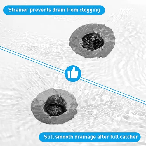Vista 7 de 2 piezas de filtros de drenaje para fregadero de baño, 1" pequeño cónico de acero inoxidable premium poroso colector de pelo, filtro de drenaje