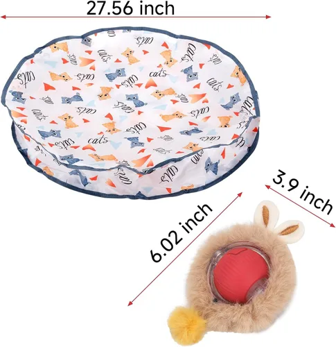 Vista 7 de Pelota de juguete interactiva para gatos, rodante rápido, juguetes automáticos para gatos activados por movimiento, sonido de pájaro simulado