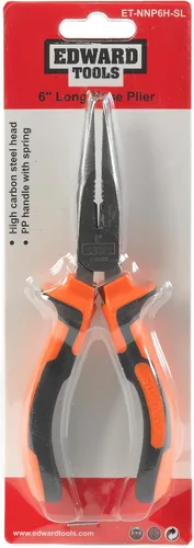 Vista 4 de Edward Tools Pro-Grip - Alicates de punta de aguja de 6 pulgadas, mandíbulas de acero al carbono duro, diseño con resorte para un uso más fácil