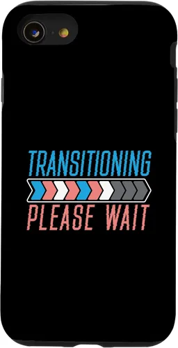 Vista 18 de Funda transgénero LGBTQ para iPhone 16 Transitioning Please Wait Rainbow Pride