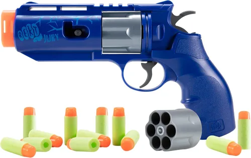 Vista 8 de Rekt Jury - Pistola Lanzadora de Dardos de Espuma Revolver, color azul (paquete de 3)