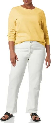 Vista 13 de Amazon Essentials Sudadera de forro polar con cuello redondo y manga larga para mujer Rayas horizontales blanco marino
