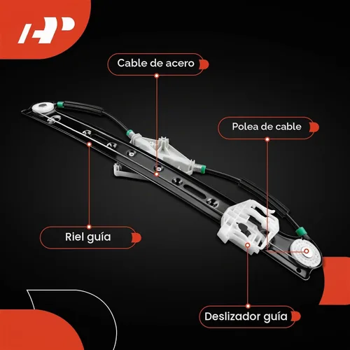 Vista 5 de Regulador de ventana A-Premium sin motor de reemplazo para BMW X3 E83 2004-2010 parte trasera izquierda, lado del conductor
