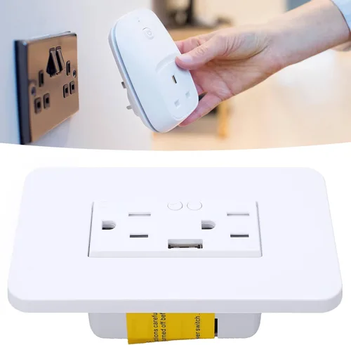 Vista 9 de Enchufe eléctrico controlado por voz de KS 604S Smart USB Wall Outlets para el hogar