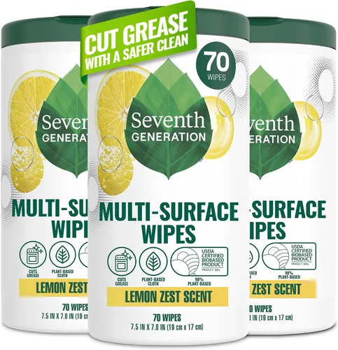 Vista 10 de Seventh Generation Toallitas de limpieza multisuperficie, aroma a menta de jardín, corta grasa y mugre, 35 toallitas
