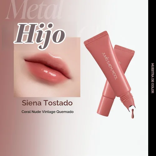Vista 3 de LIP-PRESSION Metal Serum Gloss Korean Lip Plumper Gloss (Burnt Sienna)