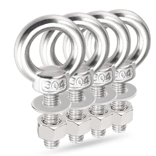 Vista 11 de Tornillos de Ojo de Hombro, Tornillo de Elevación de Acero Inoxidable 304 de Servicio Pesado con Anillos de Elevación Roscados, Arandelas y Tuercas