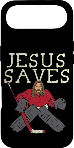 Vista 27 de Jesus Save Ice Hockey Goalie Religious Christian Goaltender Case for iPhone 17