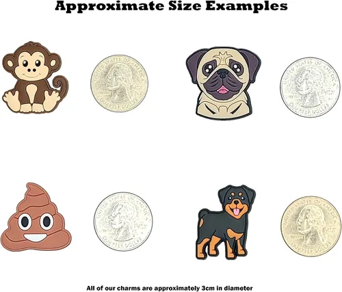Vista 4 de Rottweiler Rottie - Dije para zapatos para perros y cachorros para zuecos, zapatos, lentes y dije con cremallera a juego, Yazzle Dazzle, obra