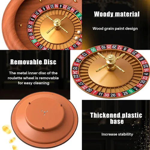 Vista 3 de Leyndo Juego de ruedas de ruleta de casino de lujo de 18 pulgadas