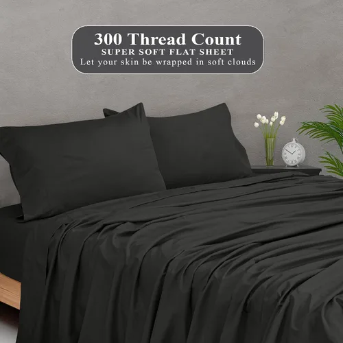 Vista 5 de Royale Linens Sábana encimera de 300 hilos de 100 % algodón peinado de fibras largas, súper suave, sábana encimera de tamaño individual se vende por