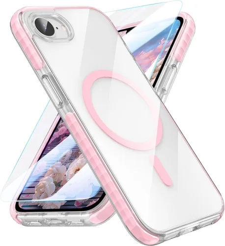 Vista 8 de MILPROX Funda de cristal transparente compatible con iPhone 16E/17E de 6.1 pulgadas, a prueba de golpes, resistente a los golpes, diseño Negro