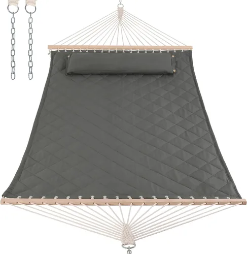 Vista 17 de ANOW Hamaca doble con combo de soporte de acero resistente de 12 pies