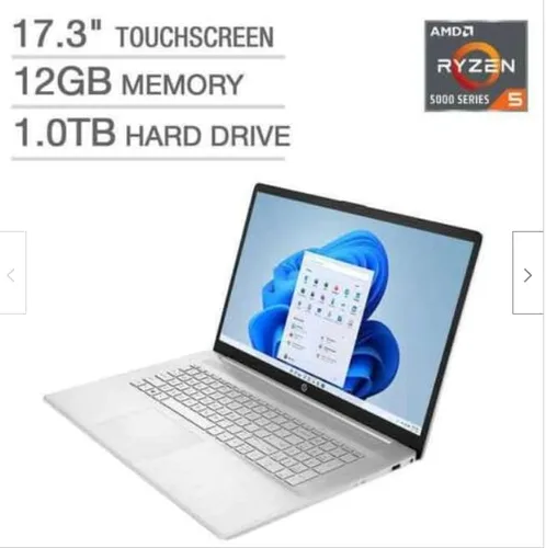 Vista 2 de HP Pantalla táctil de 17,3" 17-cp0035cl AMD Ryzen 5 5500U, memoria DDR4 de 12 GB, disco duro de 1 TB, cámara web, Bluetooth, Windows 11