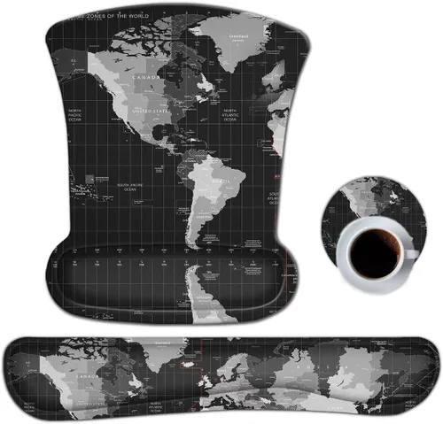 Vista 19 de ToLuLu - Juego de tapetes ergonómicos para teclado y mouse, con soporte para muñeca para laptop, tapete de gel para teclado y mouse con espuma