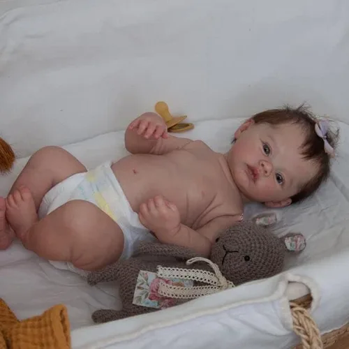 Vista 2 de iCradle Muñecas de bebé recién nacidas realistas – Muñecas de bebé recién nacido de 18 pulgadas de cuerpo completo de silicona Reborn Baby Dolls