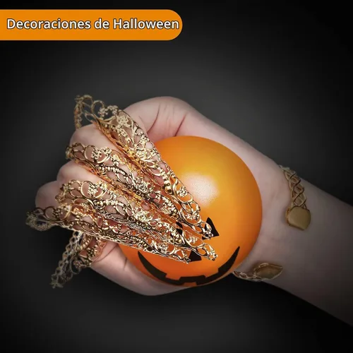 Vista 5 de Maitys 2 pulseras de oro con incrustaciones de acrílico para mujer, pulsera egipcia gitana para danza del vientre, con uñas de dedo, disfraz de Rubí