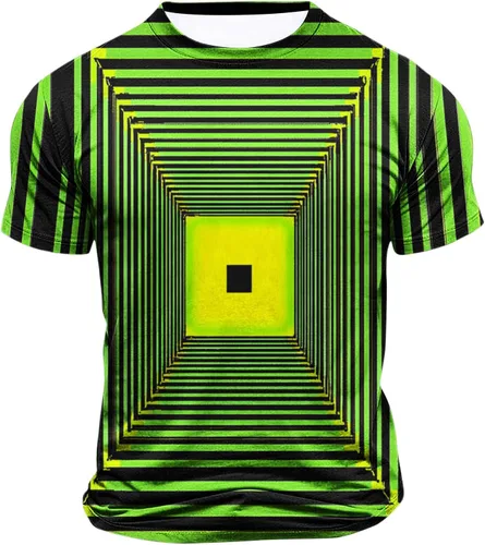 Vista 6 de Camisetas de moda con ilusión óptica para hombre, manga corta, impresión 3D, camisetas gráficas Hip Hop Streetwear de gran