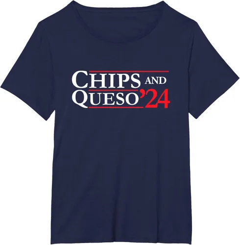 Vista 15 de Novedad 2024 Campaña electoral '24 Chips and Queso T-Shirt, Azul / Patchwork, S Azul Marino