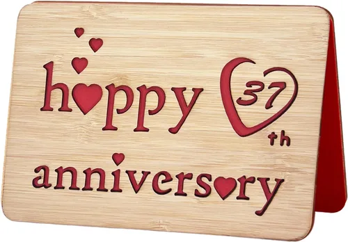 Vista 36 de Tarjeta de felicitación de madera para el primer aniversario, hecha a mano, 1 año, aniversario de boda, tarjeta de primer aniversario para ella, él