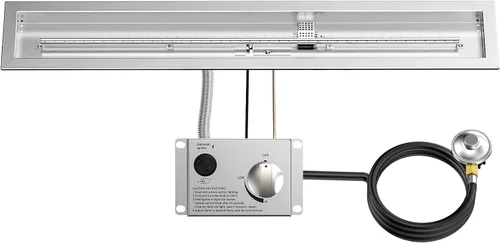 Vista 9 de Kit de quemador empotrable de hoguera Skyflame de acero inoxidable redondo de 19" con detección de llama, encendido electrónico por chispa, conjunto