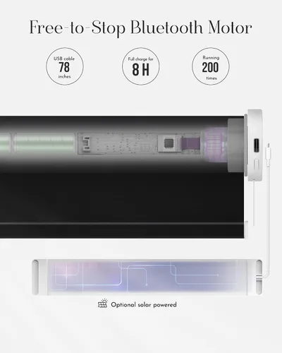 Vista 4 de Graywind Persianas motorizadas con sistema de resorte, persianas manumáticas opacas personalizadas, control por aplicación, persianas automáticas