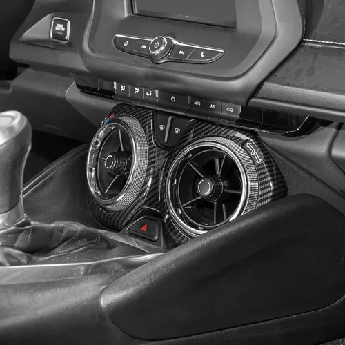 Vista 7 de Cubierta de ventilación de salida de aire de fibra de carbono, accesorios interiores compatibles con Chevrolet Chevy Camaro 2016-2026