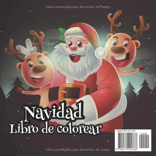 Vista 2 de Navidad Libro de colorear 60 dibujos para colorear para niños de 3 a 8 años (Spanish Edition)