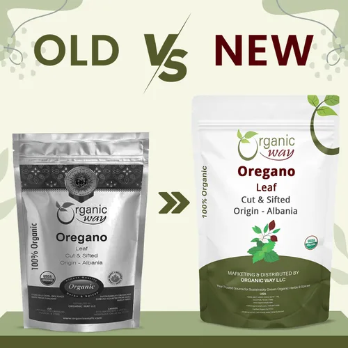 Vista 5 de Organic Way Hoja de orégano seca cortada y tamizada (Origanum vulgare) - Cosecha silvestre europea Certificado orgánico y Kosher Vegano, sin OMG