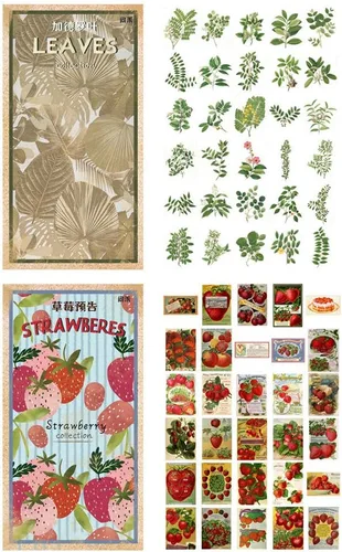Vista 4 de Kawaii Scrapbook Washi - Juego de 180 calcomanías adhesivas para álbumes de recortes, planificador de álbumes de recortes, diario, manualidades
