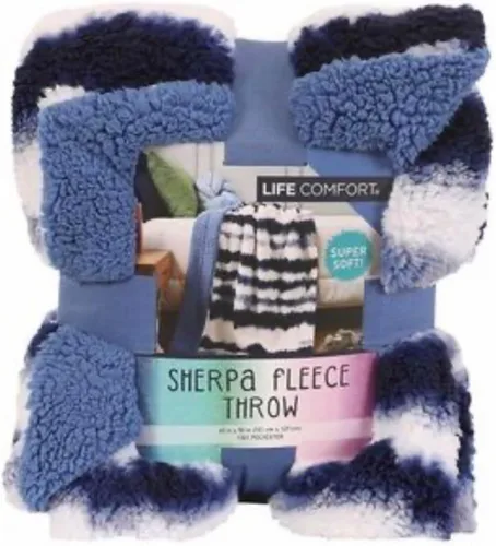 Vista 3 de Life Comport Manta de forro polar Sherpa (azul)