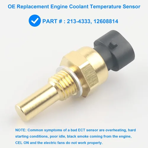Vista 2 de Sensor de temperatura del refrigerante, sensor de temperatura ECT reemplaza 213-4333, 12608814 Compatible con Buick Cadillac Chevy GMC - CTS