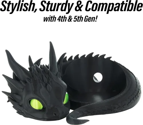 Vista 2 de Costume Wizard Soporte Dragon para Echo Dot 4ª/5ª generación, 3D impreso Dragon Amazon Echo altavoces de escritorio, soporte para Echo Dot 5ª Negro