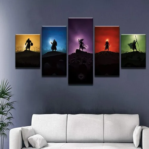 Vista 2 de HAOSHUNDA Magic: The Gathering MTG - Lienzo decorativo para pared con 5 paneles (8 x 14 x 2, 8 x 18 x 2, 8 x 22 x 1)