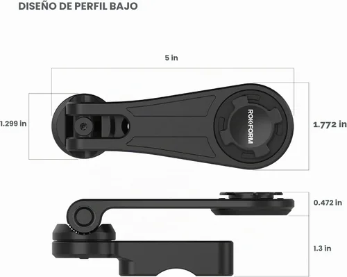 Vista 6 de Rokform Soporte de teléfono para percha de motocicleta, aluminio (negro)