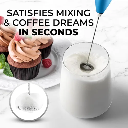 Vista 2 de Zulay Milk Boss Espumador de leche potente manual, hace espuma para latte, batidor para mezclar bebidas, café, miniespumador para capuchino, frappé