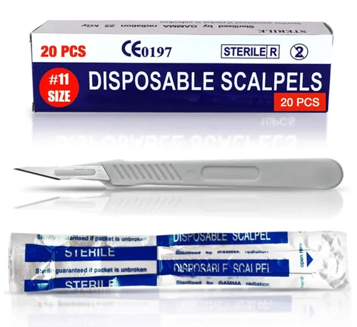 Vista 16 de MedHelp Escalpelos Desechables 10 - Herramienta de Dermaplaning Escalpelos 10 con Mango de Plástico, Hojas de Dermablade de Acero de Alto Carbono