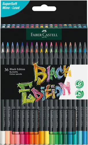 Vista 11 de Lápices de colores Faber-Castell Black Edition Grandes suministros de arte para el regreso a clases Clásicos (12 unidades)