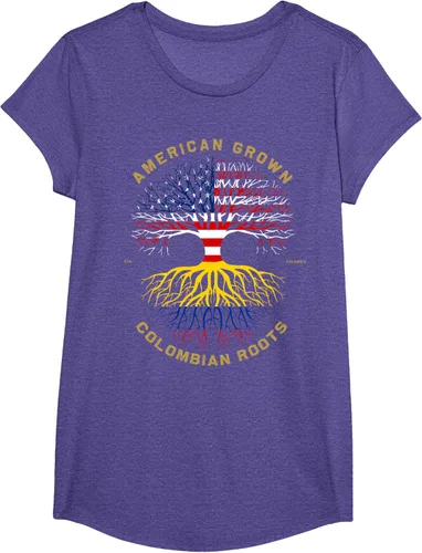 Vista 59 de Camiseta de regalo con la bandera de Estados Unidos con árbol de raíces colombianas