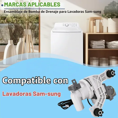 Vista 3 de WA45K7600AW/A2 WA40J3000AW/A2 Motor de la bomba de drenaje de la lavadora