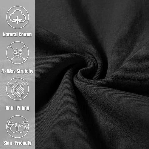 Vista 4 de Pudolla Pantalones deportivos de yoga de algodón para hombre, pantalones deportivos de descanso con parte inferior abierta, pantalones casuales