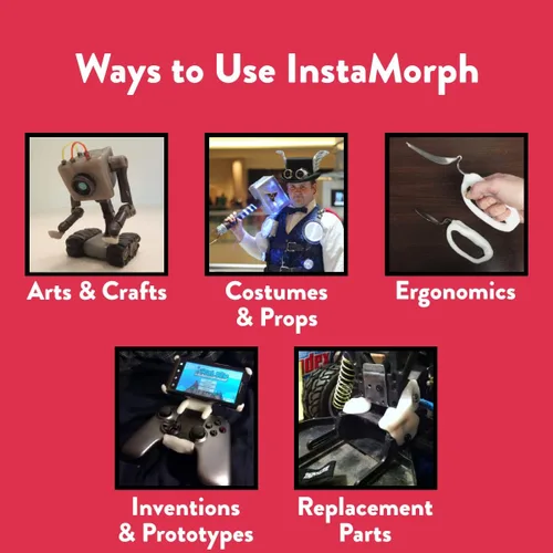 Vista 5 de InstaMorph - Plástico moldeable reutilizable para manualidades, escultura, cosplay, más de 3 onzas Reusable Thermoplastic Beads, Meltable
