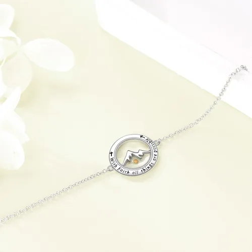 Vista 3 de Pulsera ajustable inspiradora de plata de ley grabada, regalo de graduación para ella, pulseras para mujer, Plata Esterlina, Sin información.
