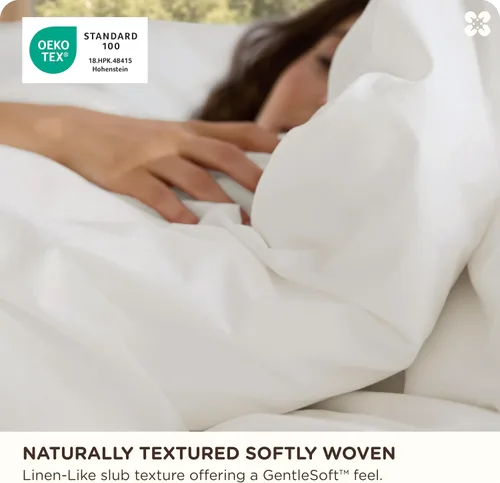 Vista 3 de Bedsure Funda de edredón de algodón tamaño individual – Funda de edredón de lujo con tejido slub 100% algodón con una textura similar al lino, ropa